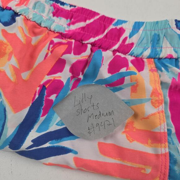 Lilly Pulitzer Shorts Womens Medium Multicolor Nylon Tropical Print Running - Picture 11 of 11